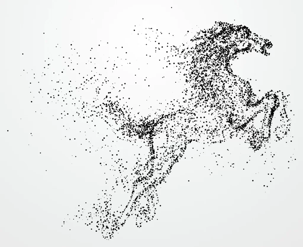 Horse Motion Stipple Dot Art Illustration