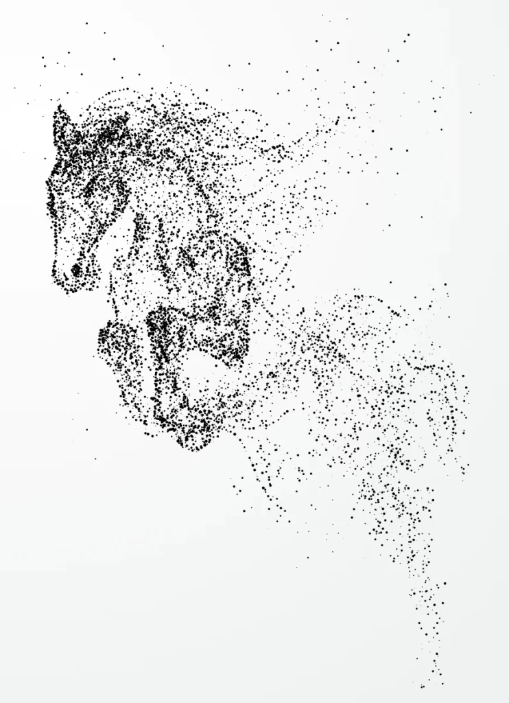 Horse Stipple Dot Art Illustration
