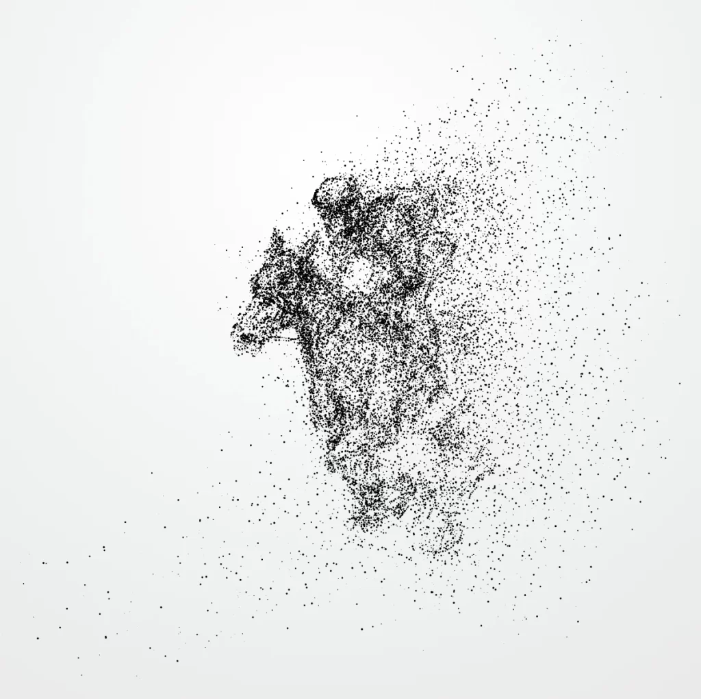 Horseback Rider Stipple Art Illustration