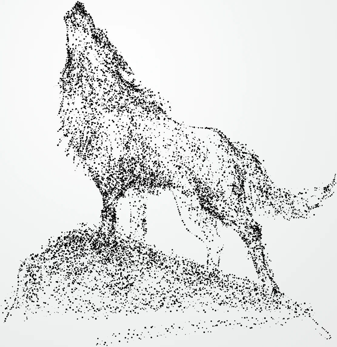 Howling Wolf Stipple