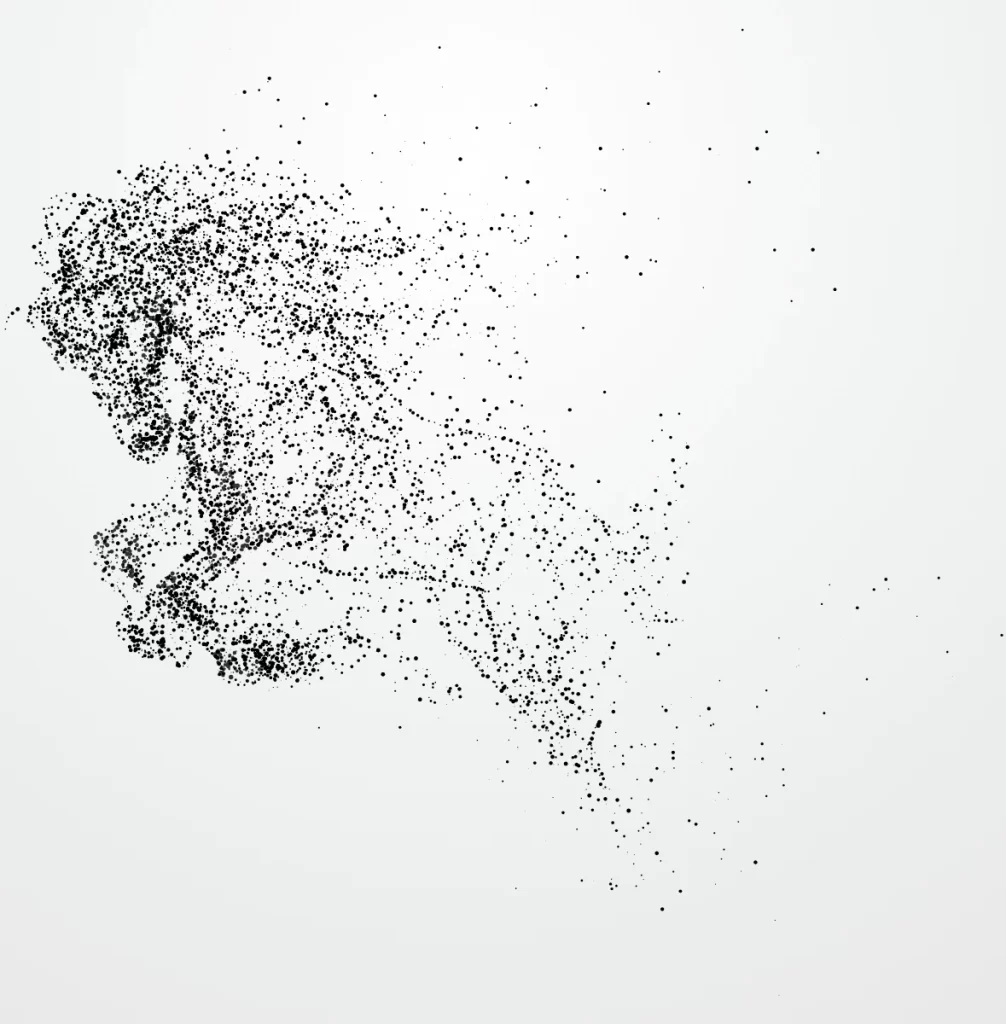 Woman Face Profile Silhouette Stipple Art