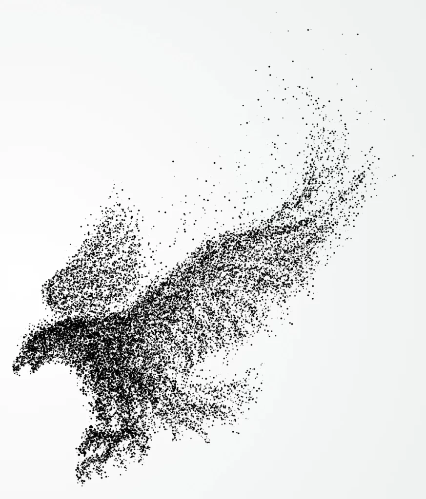 Bird Flight Stipple Dot Art Illustration