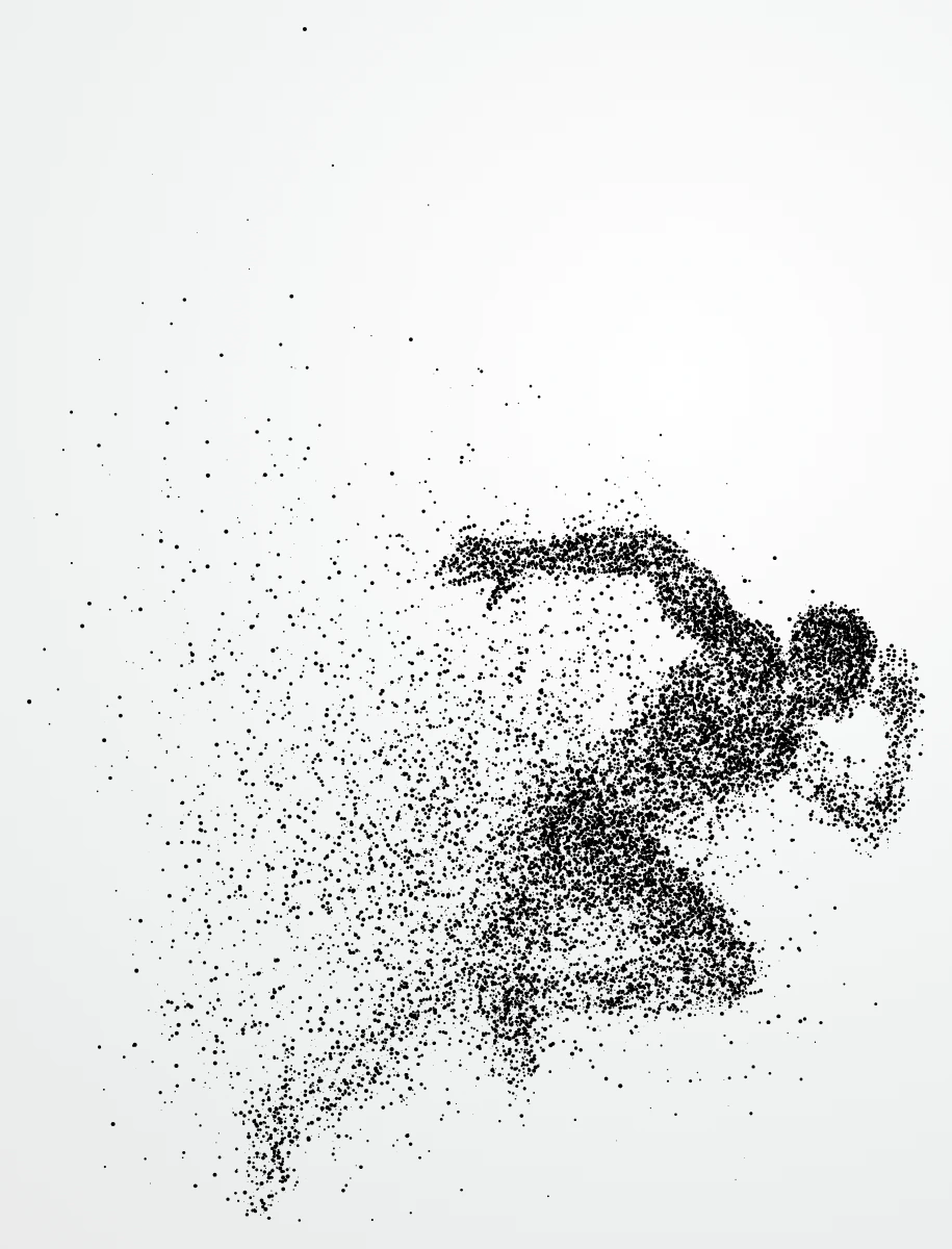 Sprinter runner stipple art illustration in motion