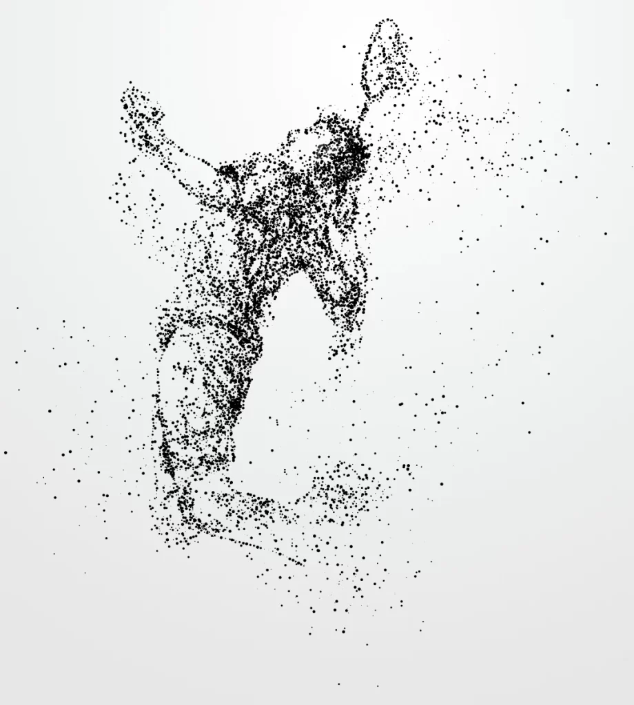 Tennis Player Stipple Art Illustration