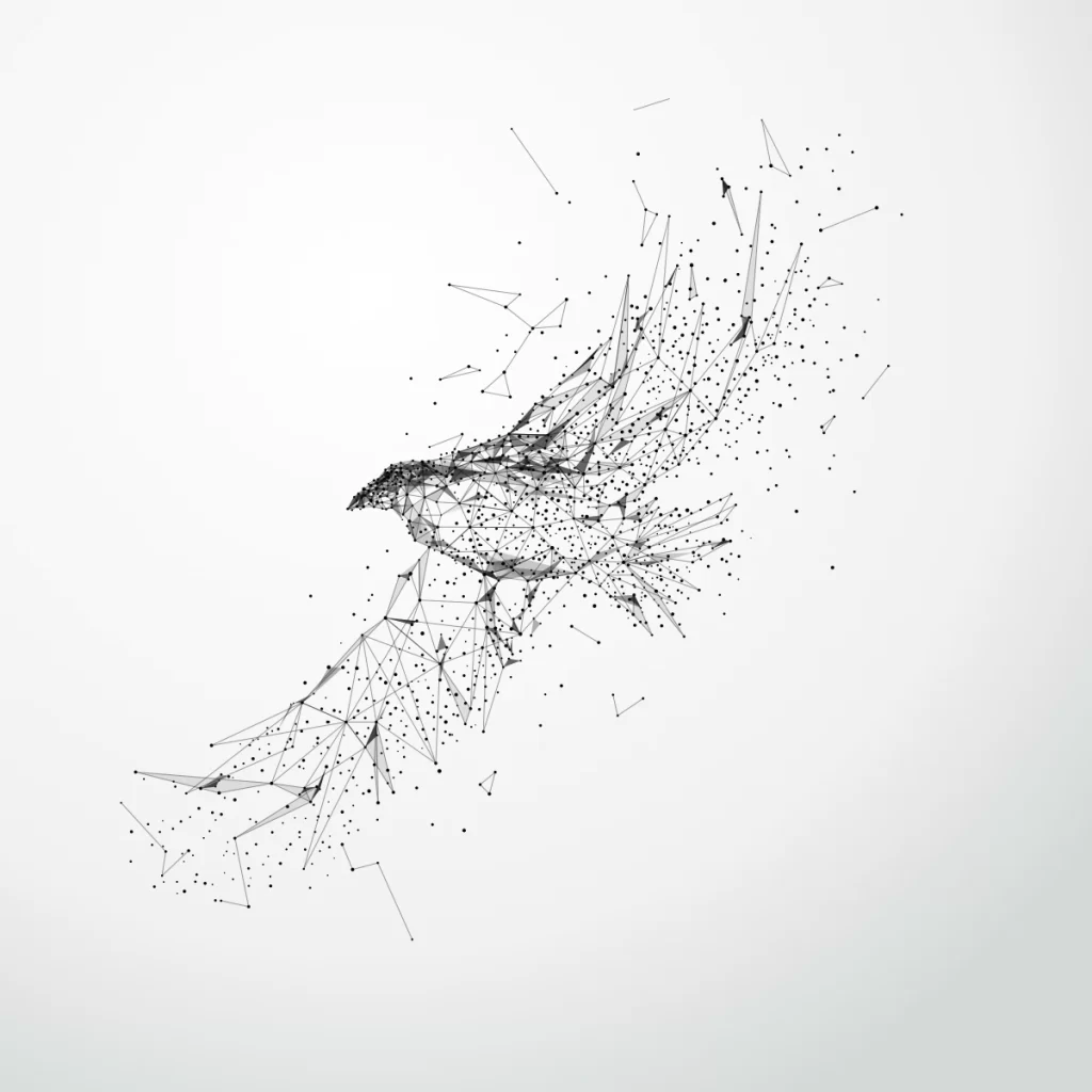 Abstract Bird Geometric Line Art