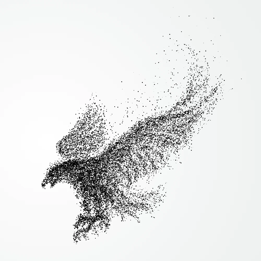 Stipple Bird in Flight Dot Art