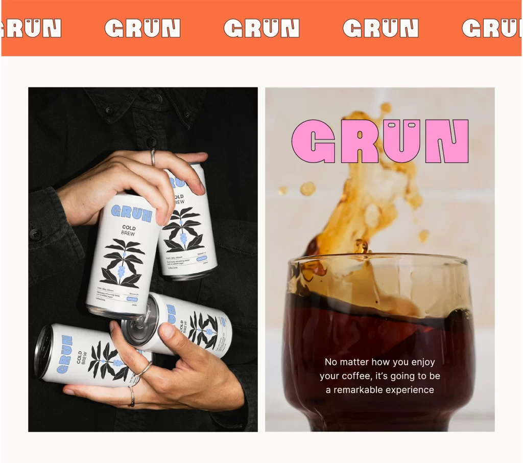Grun Coffee Coffee Packaging Coffee Angle View