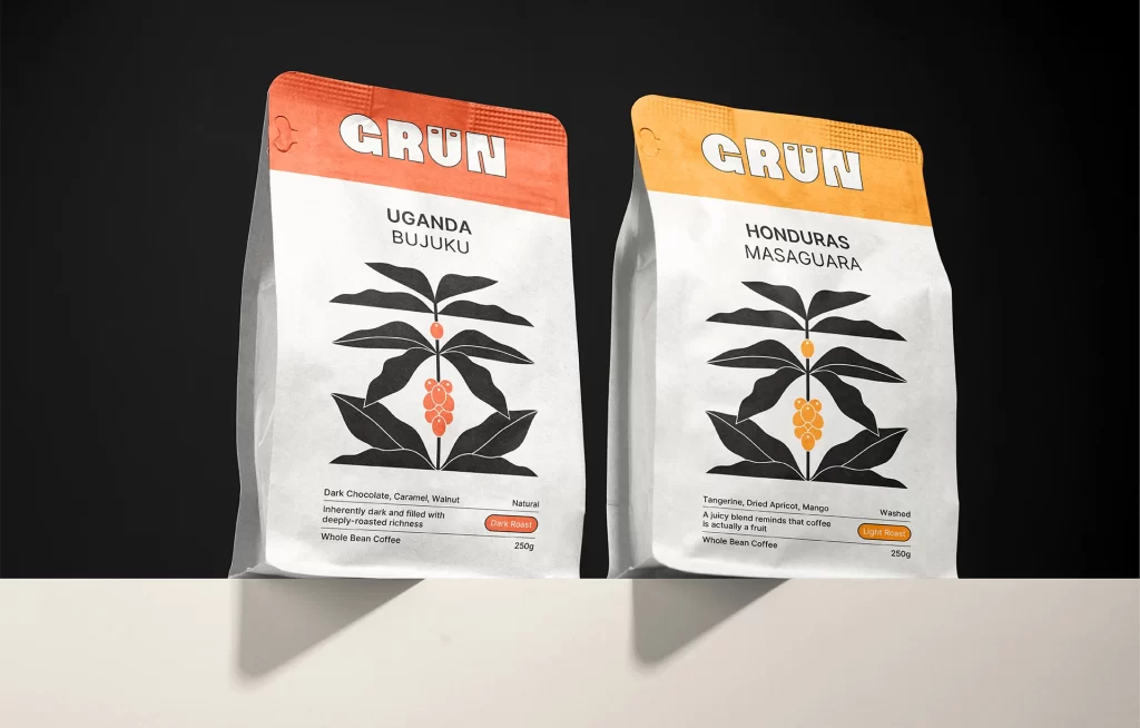 Grun Coffee Coffee Packaging Coffee Top View