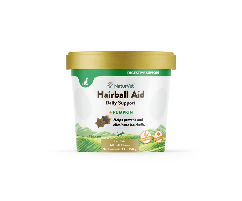NaturVet Hairball Aid Daily Support Cat Supplement Cup Packaging