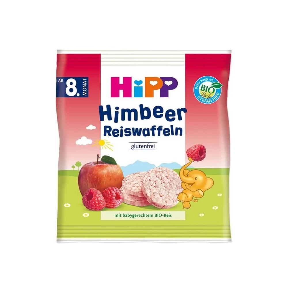HiPP Organic Raspberry Rice Cakes Packaging
