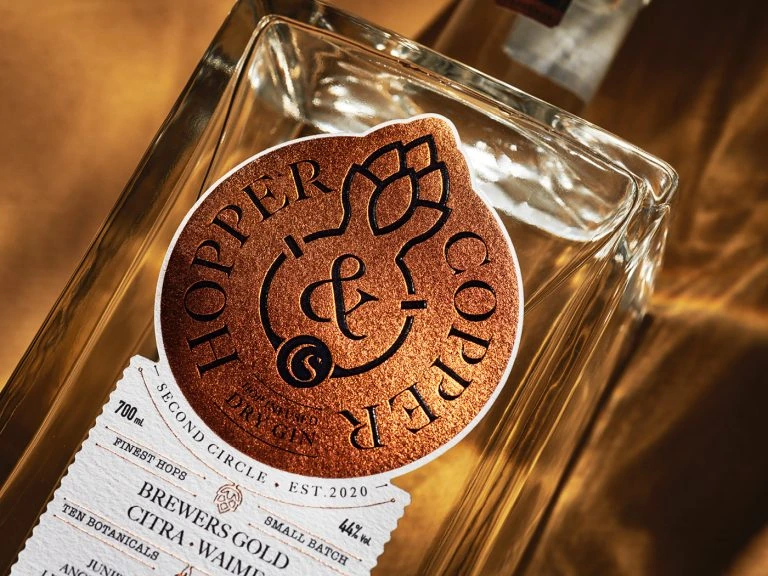 Hopper Copper Gin Packaging Bottle
