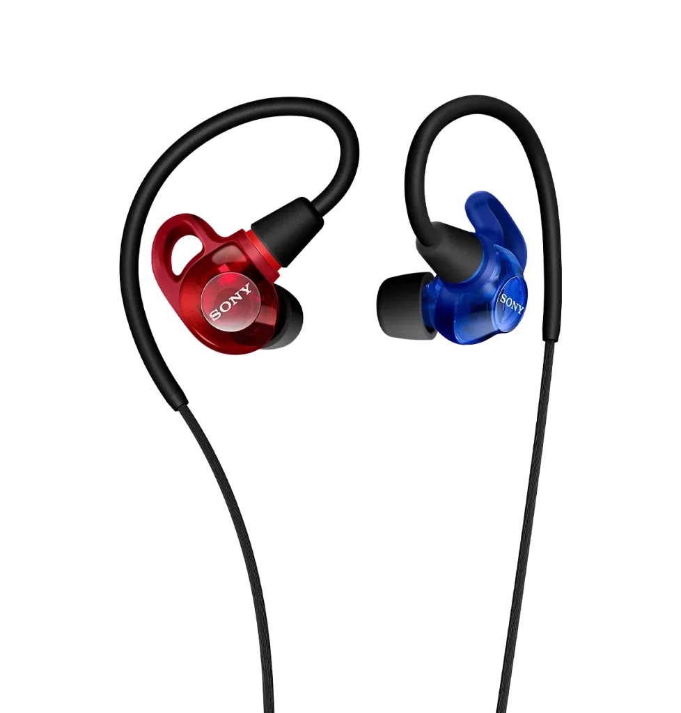 Sony MDR-XB50BS Red and Blue Earbuds Packaging