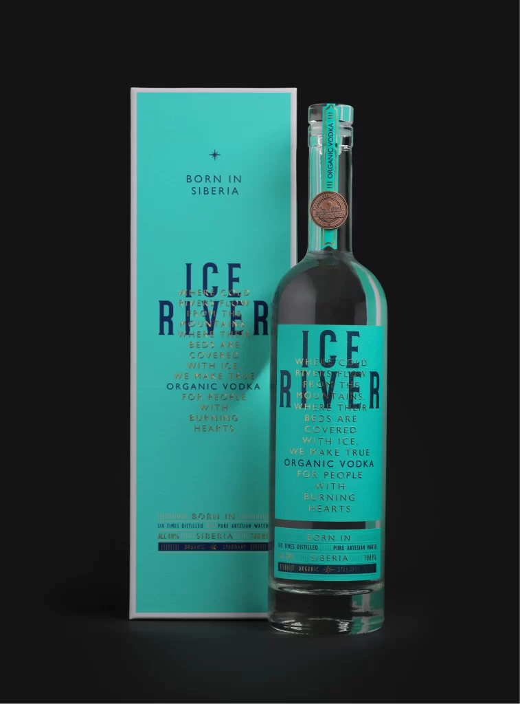 Ice River Vodka Bottle RIVER’ Clear