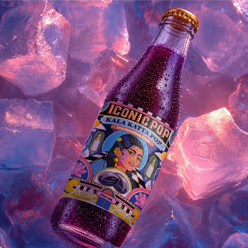 Iconic Pop Spiced Indian Soda Kala Katta (spiced flavor), purple color