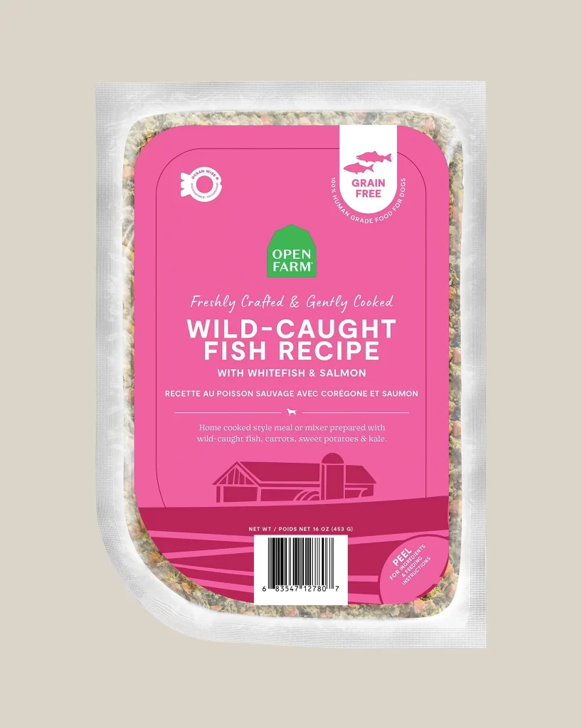 Open Farm Wild-Caught Fish Recipe with Whitefish & Salmon Dog Food Packaging