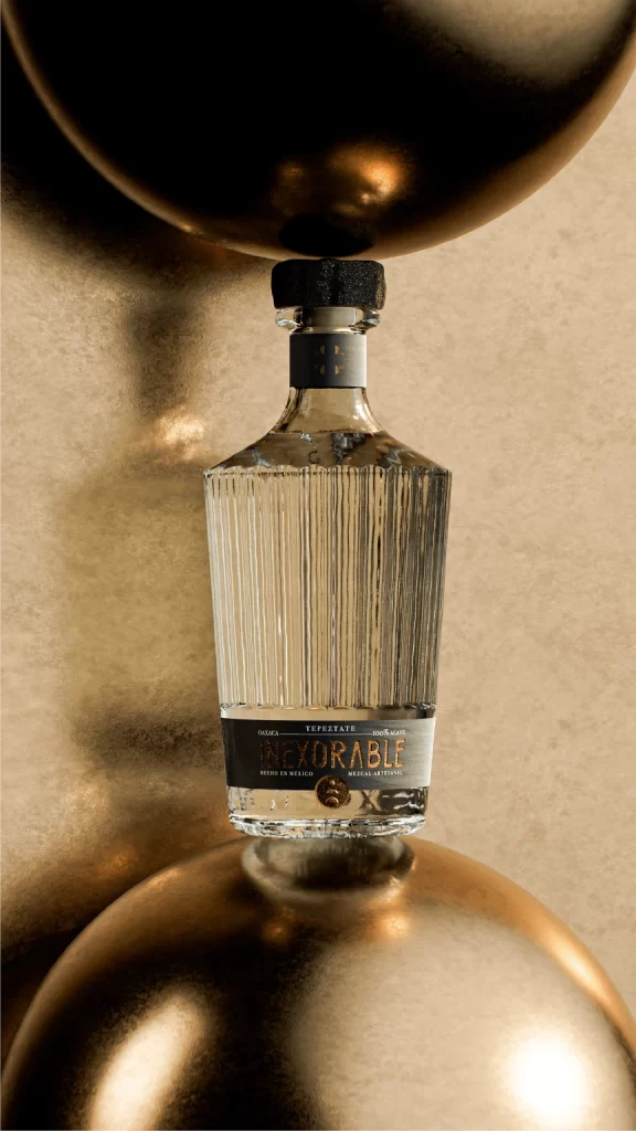 Inexorable Mezcal Tequila Packaging Gold