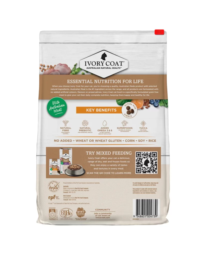 Ivory Coat Cat Food Packaging M