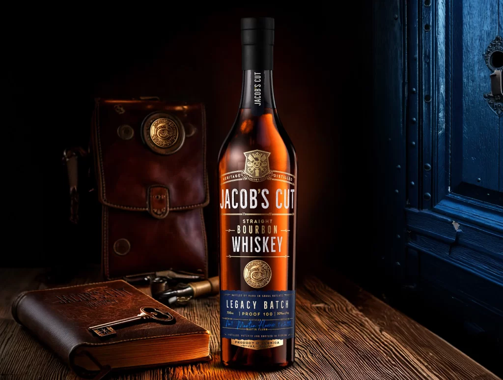 Jacobs Cut Bourbon Whiskey Packaging Red Label