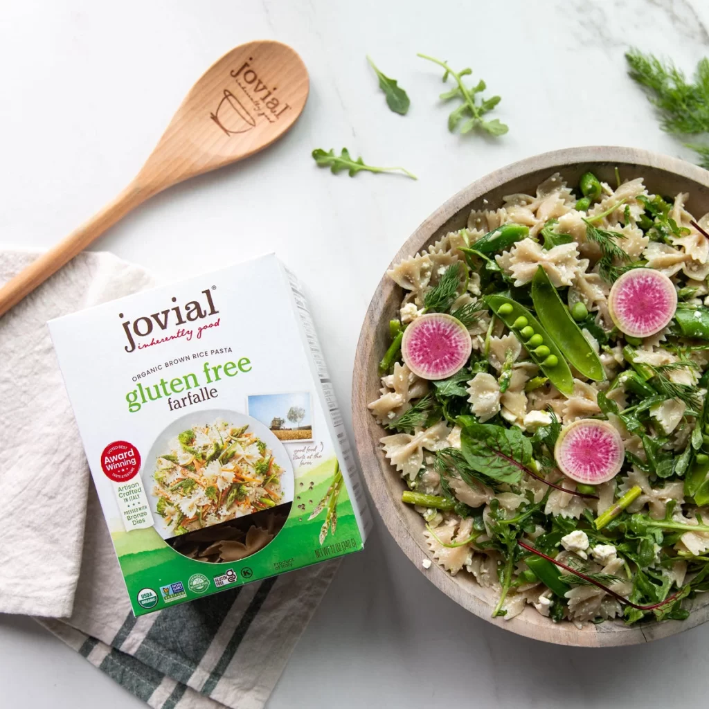 Jovial Wooden Spoon gluten free brown rice pasta Packaging