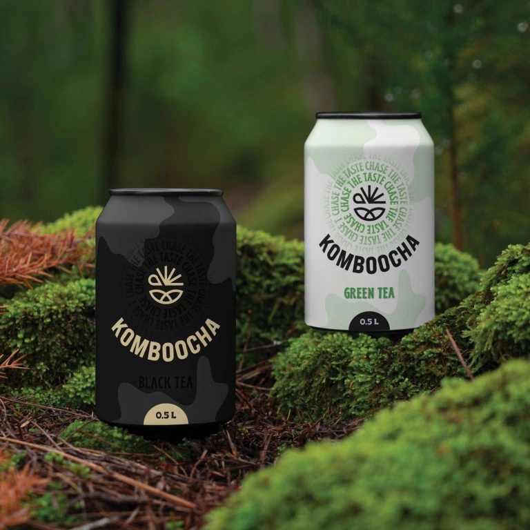 Komboocha Kombucha Packaging Black