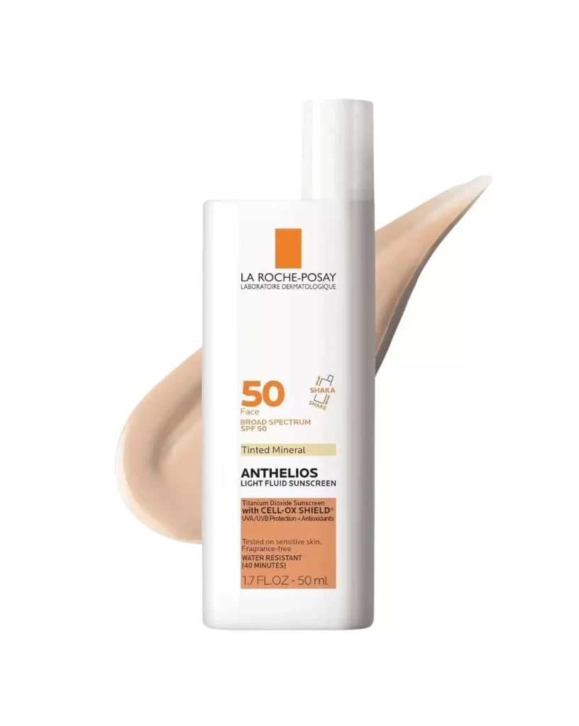 La Roche-Posay Anthelios Light Fluid Sunscreen Tinted Mineral, SPF 50, Broad …