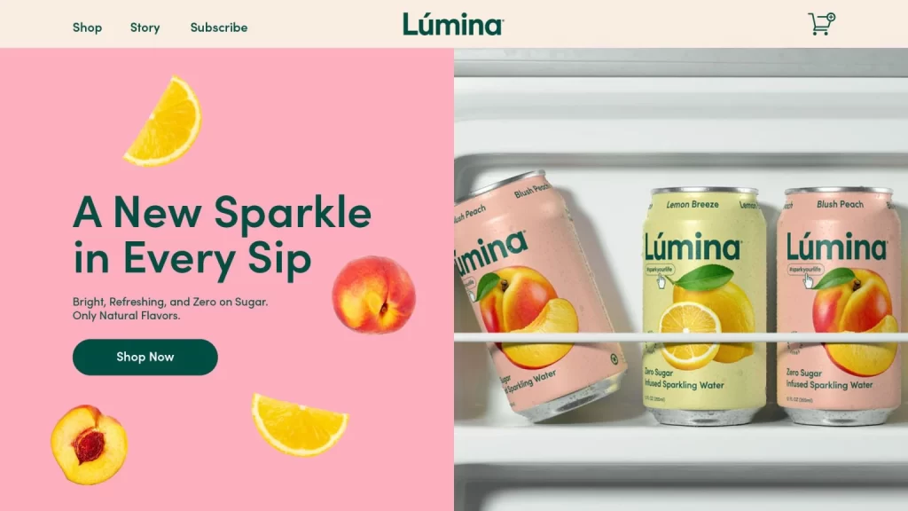 Lumina Sparkling Water Sparkling Water Packaging Pink