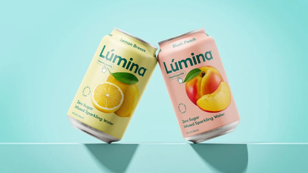 Lumina Sparkling Water Sparkling Water Packaging Yellow