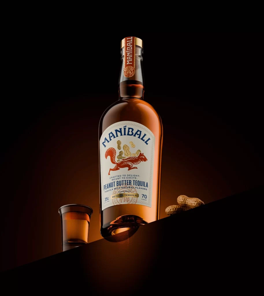 Maniball Peanut Butter Tequila Packaging Amber