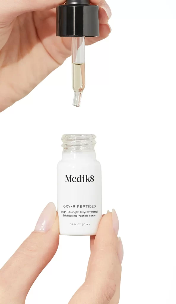 Medik8 OXY-R Peptides Serum Bottle Angle Composition