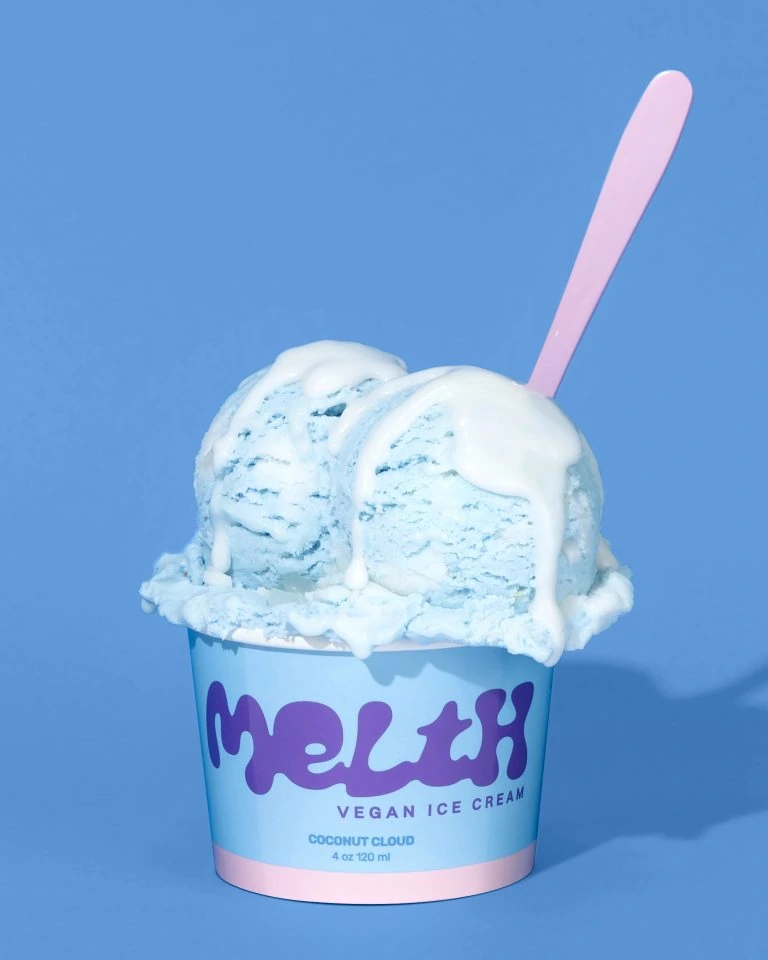 Melth Vegan Ice Cream Packaging Blue Cup