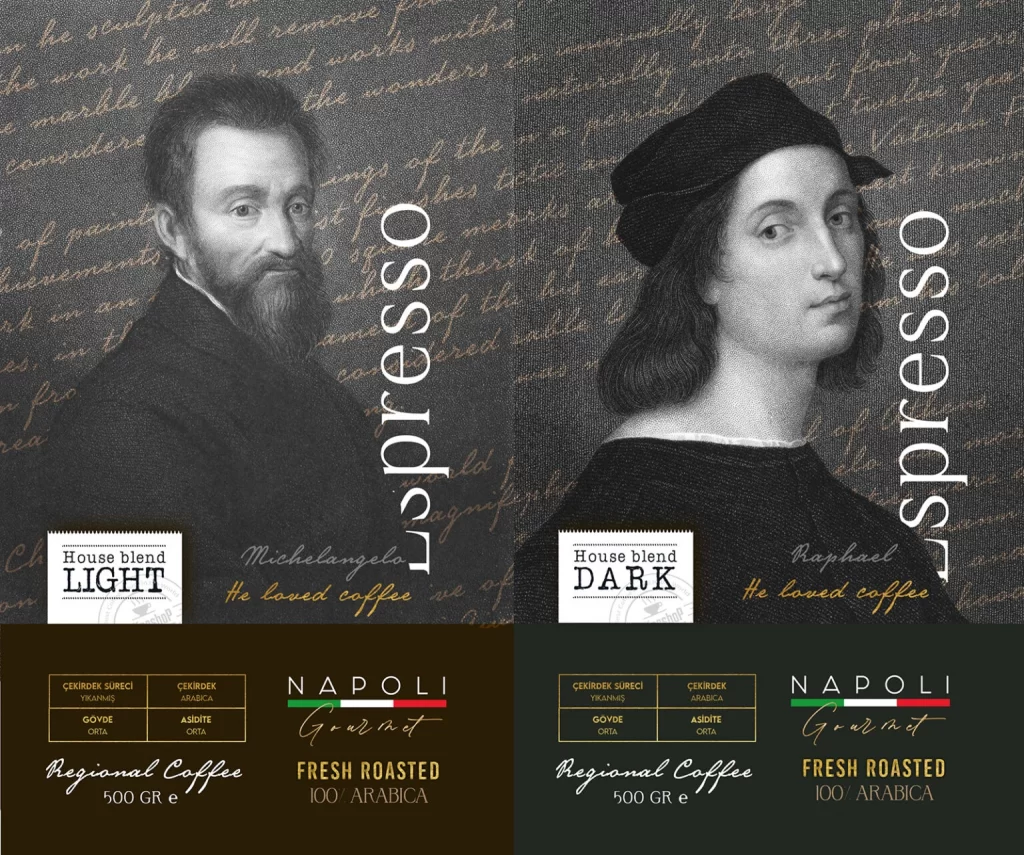 Napoli Gourmet Coffee Packaging Black