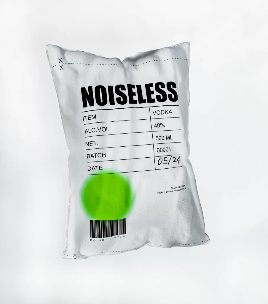 Noiseless Vodka Pouch 500 ML, 40% alc.vol, batch 00001, date 05/24