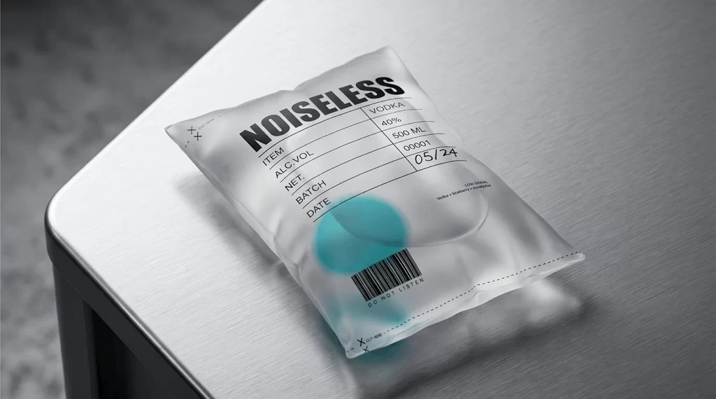 Noiseless Vodka Pouch Blue liquid (vodka + blueberry + eucalyptus flavor)