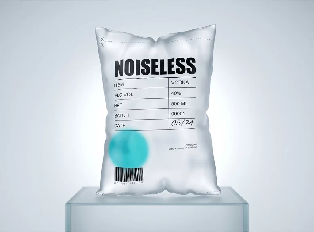 Noiseless Vodka Packaging Blueberry + Eucalyptus flavor
