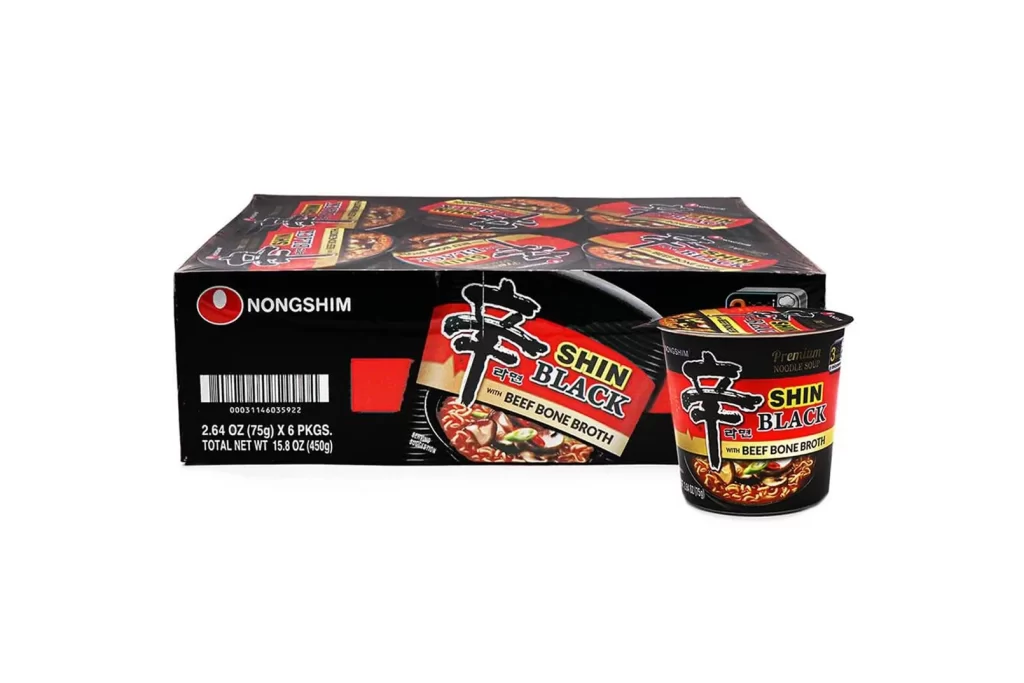 Nongshim SHIN BLACK with Beef Bone Broth Ramen Packaging