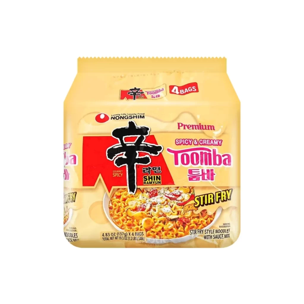 Nongshim Spicy & Creamy Shin Ramyun Stir-Fry Noodles Packaging