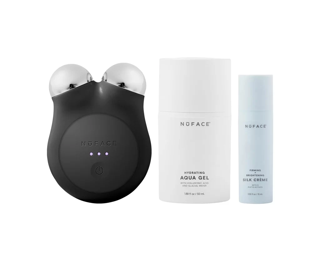 NuFace Mini Starter Kit Midnight Black Set Front View