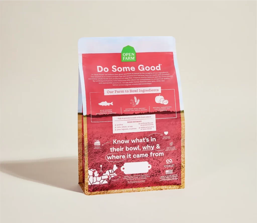 Open Farm Salmon & Ancient Grains Dog Food Packaging