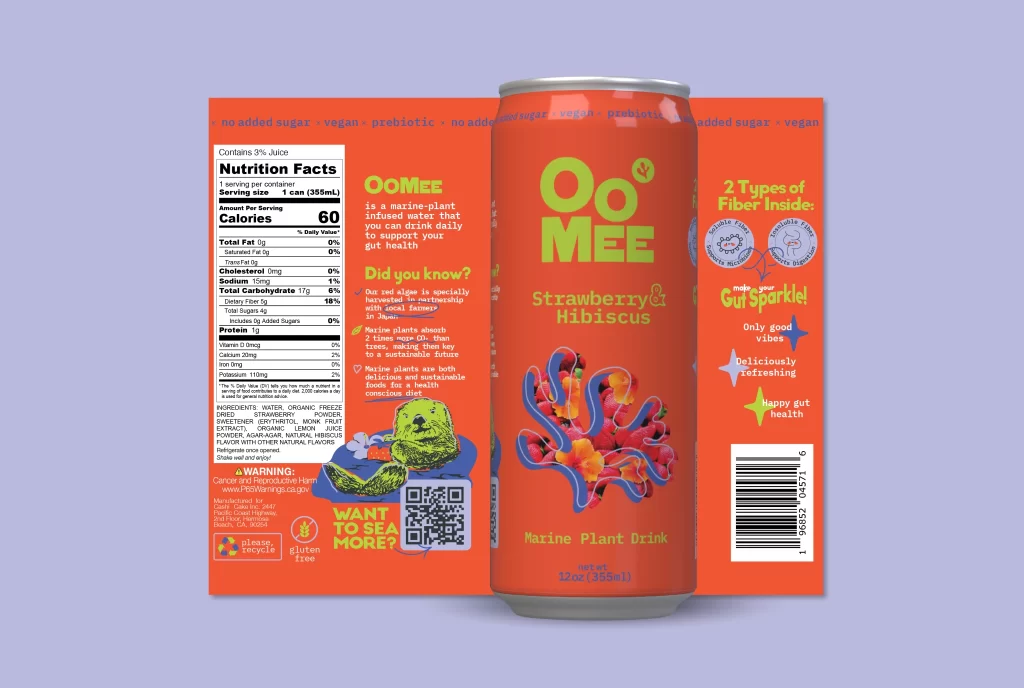 Oomee Beverage Marine Plant Drink Packaging