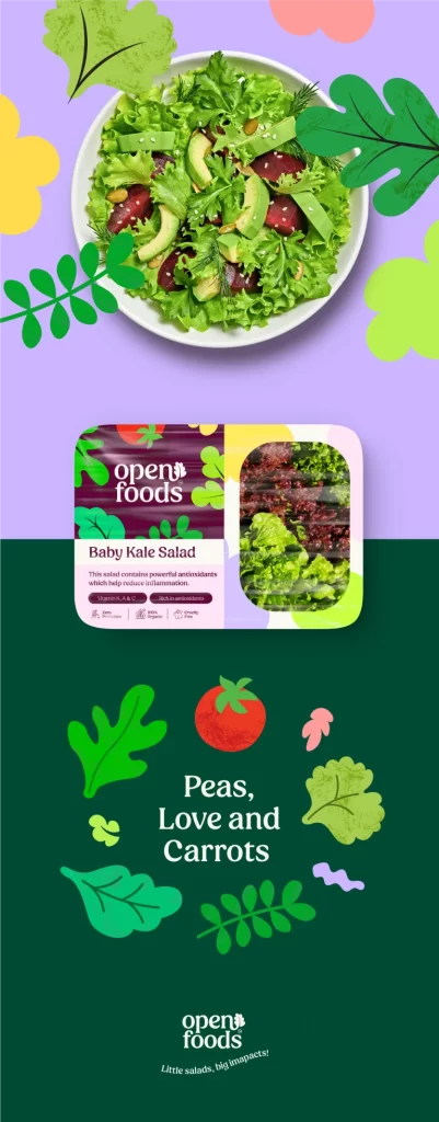 Open Foods Salads Packaging Green