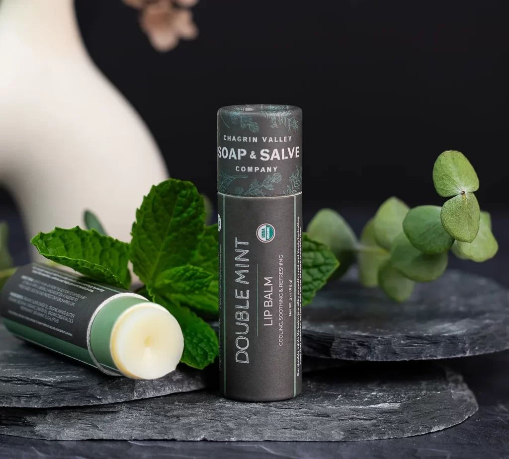 Chagrin Valley Soap and Salve Double Mint Lip Balm Stick Packaging