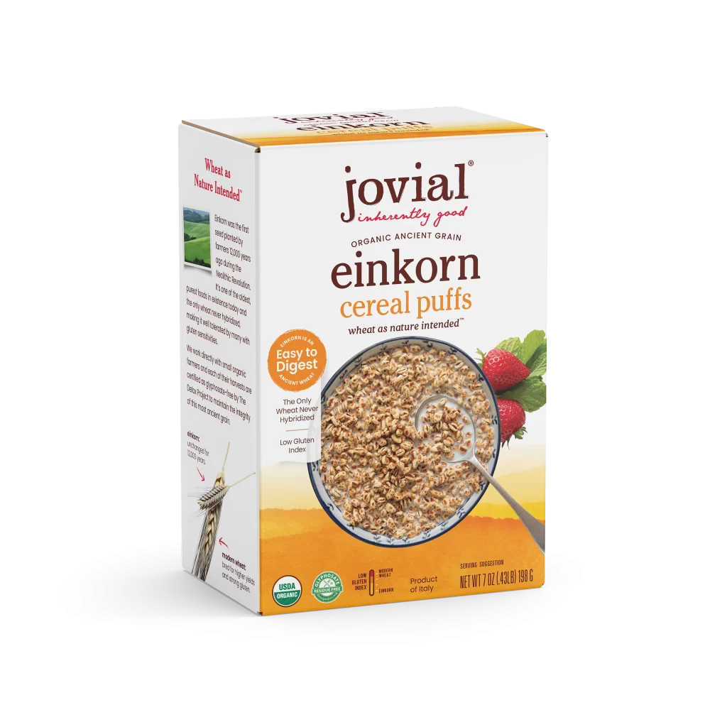 Jovial Organic Einkorn Cereal Puffs Organic einkorn cereal puffs Packaging