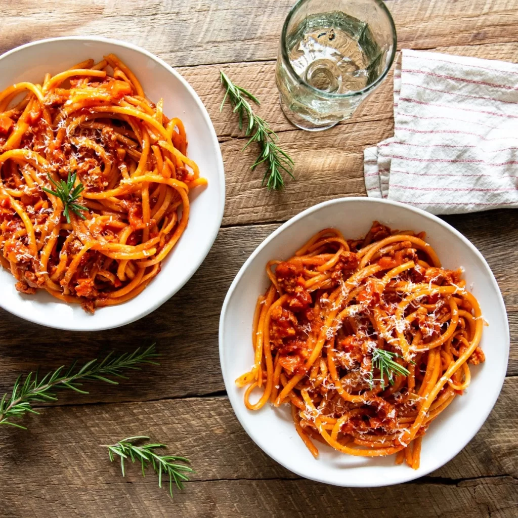 Spaghetti Tomato Basil Rosemary Photography