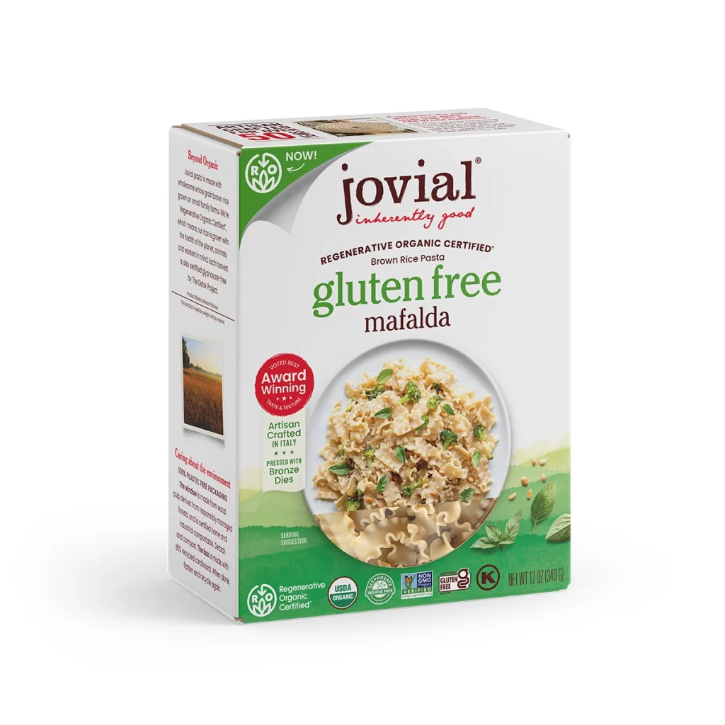 Jovial Organic Gluten Free Brown Rice Mafalda Packaging
