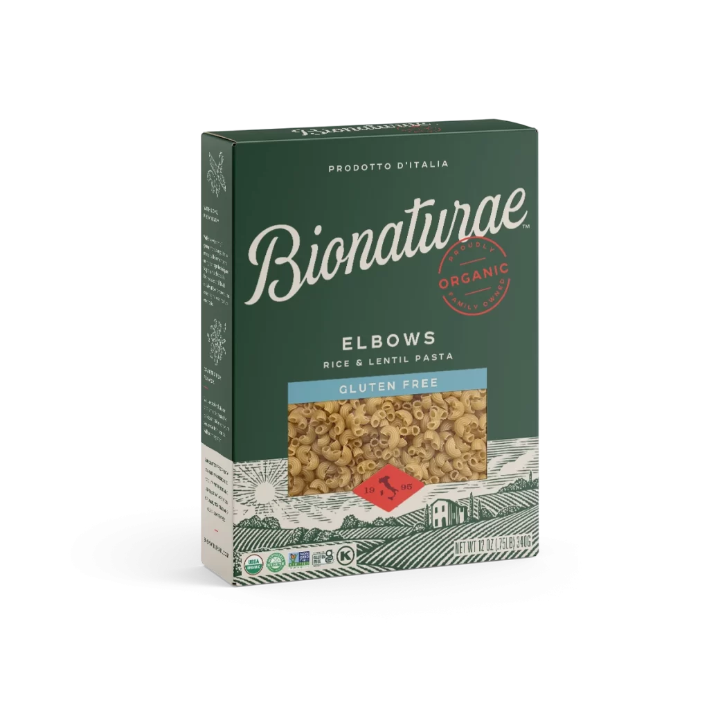 Bionaturae Gluten Free Rice Lentil Elbows Packaging
