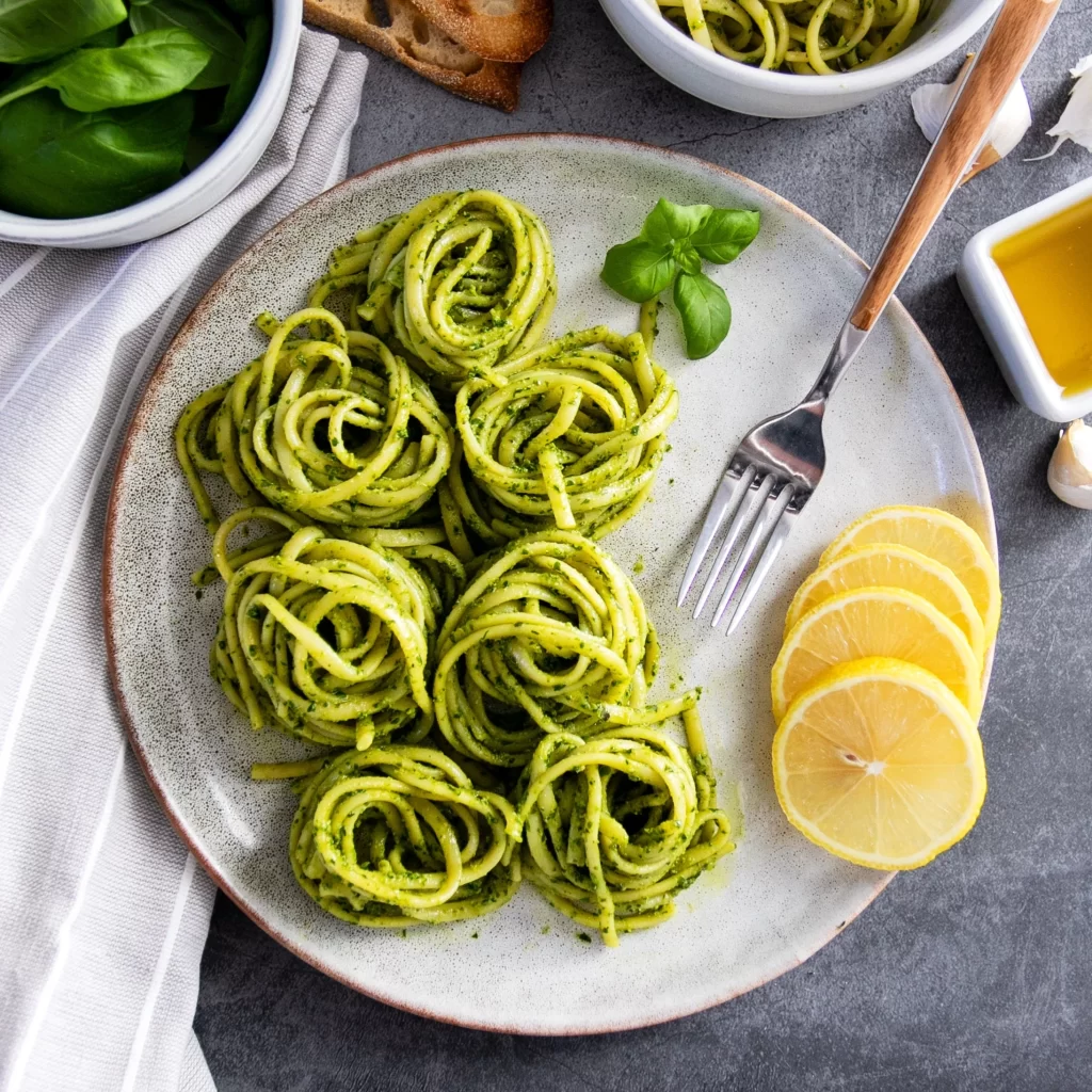 Pasta Pesto Lemon Photography