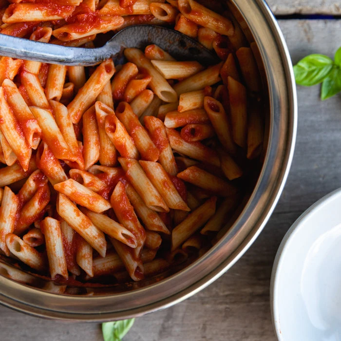 Penne Tomato Basil Pasta Photography