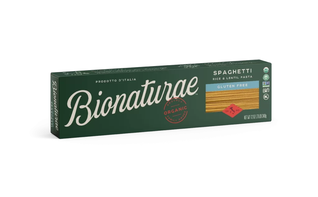 Bionaturae Gluten Free Rice Lentil Spaghetti Packaging