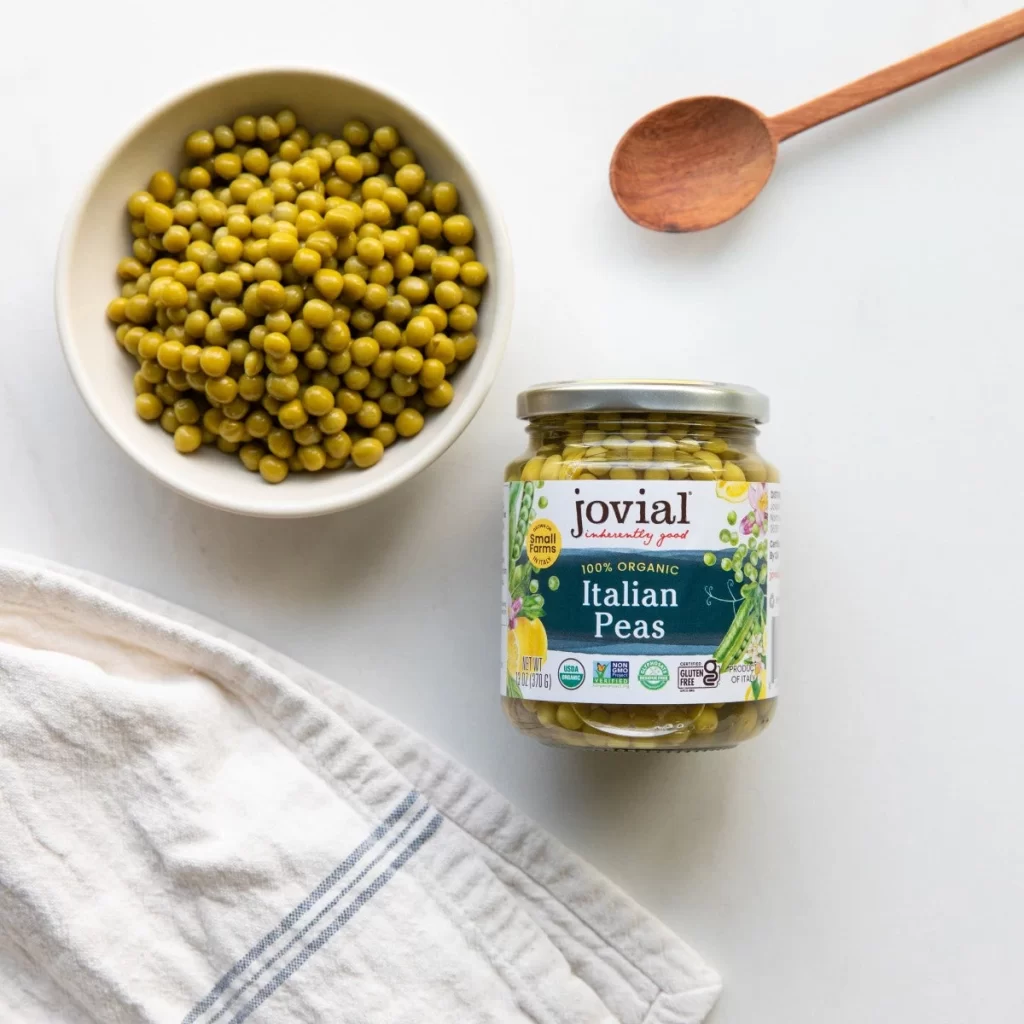 Jovial Organic Peas Organic Italian Peas Packaging