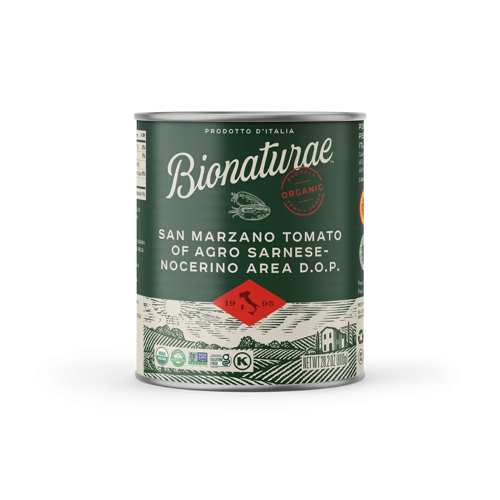 Bionaturae Organic San Marzano Whole Peeled Tomatoes Packaging